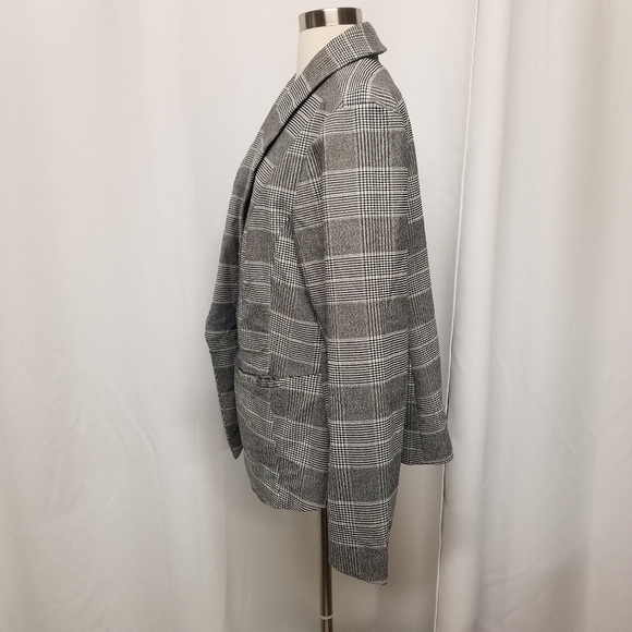 Torrid Black Glen Plaid Houndstooth Cutaway Stretch Open Blazer 2X NEW - Picture 4 of 10